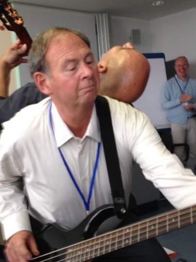 bart on bass guitar